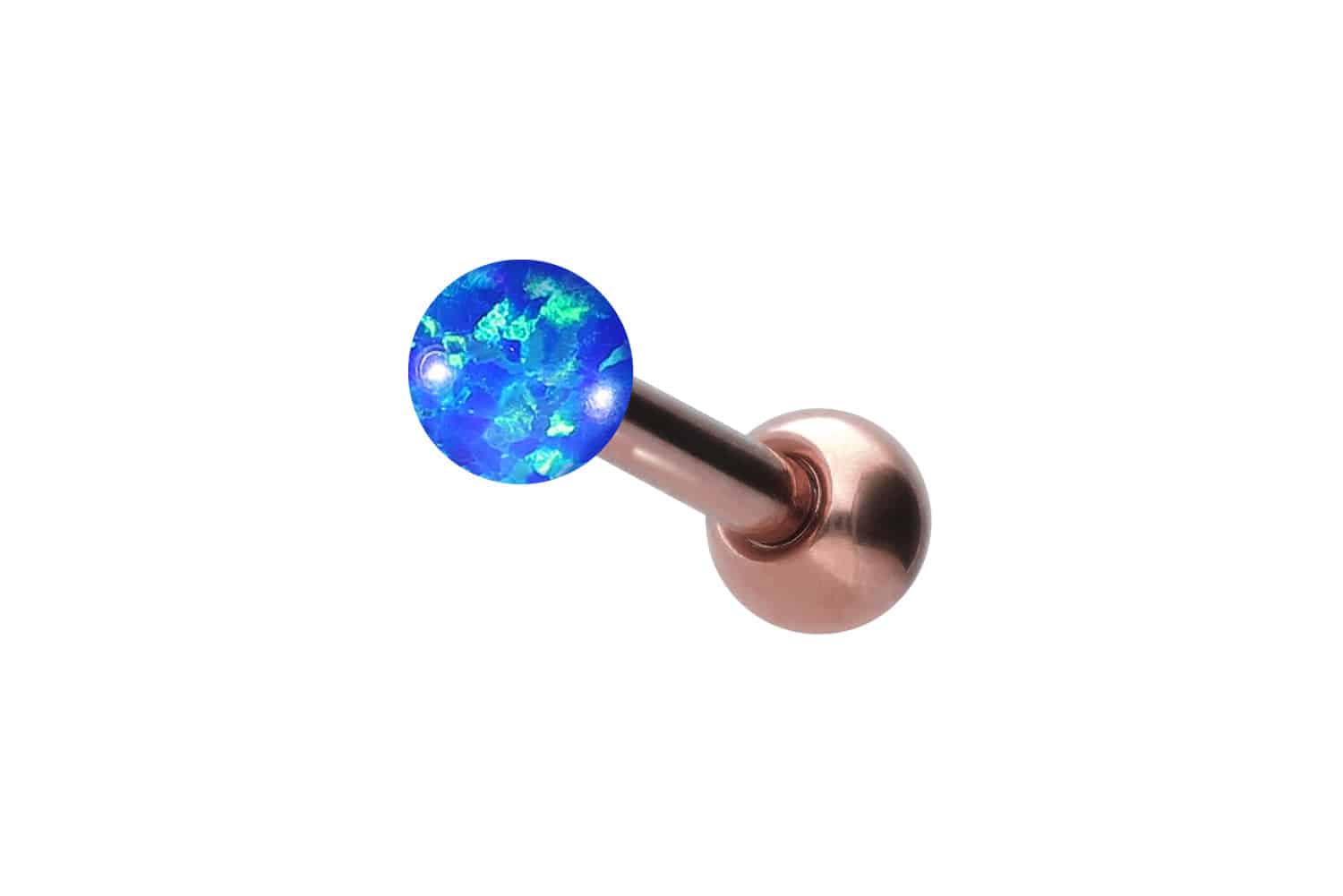 Chirurgenstahl Ohrpiercing SYNTHETISCHER OPAL